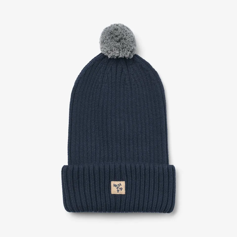 wheat-habar-beanie-kinderm-tze-ink-melange-bio-baumwolle image 1