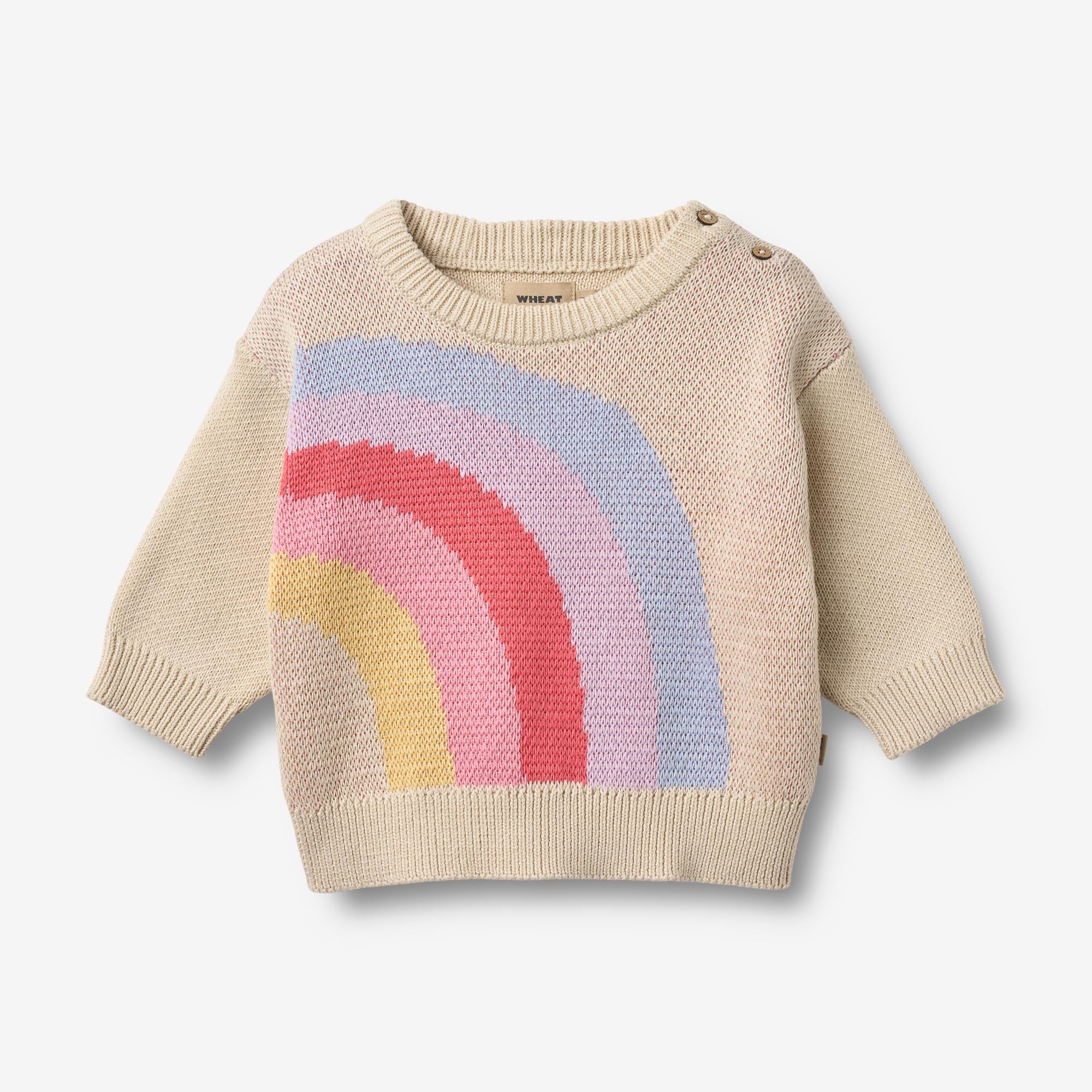 wheat-solveig-jacquard-pullover-baby-rainbow-bio-baumwolle image 1