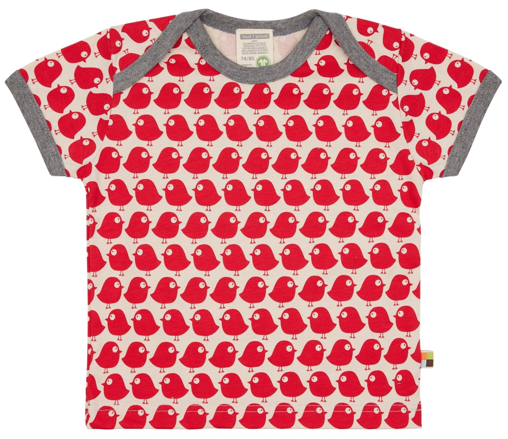 loud-proud-classics-t-shirt-v-gel-tomato-62-68-bio-baumwolle image 1