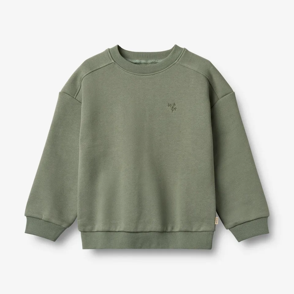 wheat-willi-sweatshirt-dusty-green-bio-baumwolle-unisex image 1