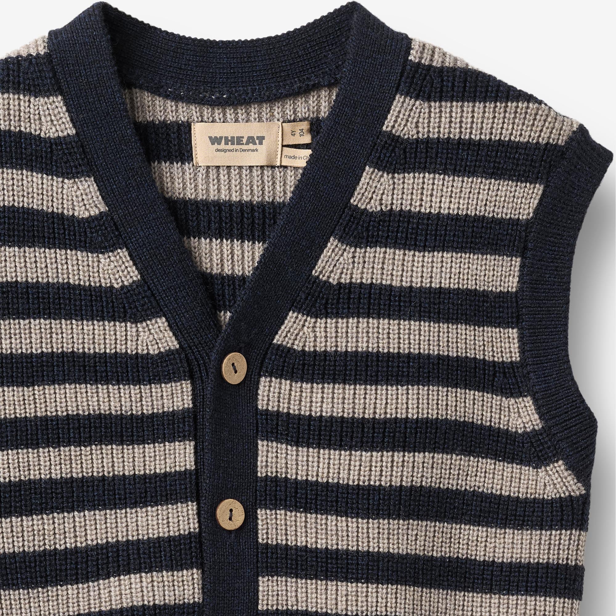 wheat-pete-strickweste-navy-stripe-merinowolle-jungen image 3