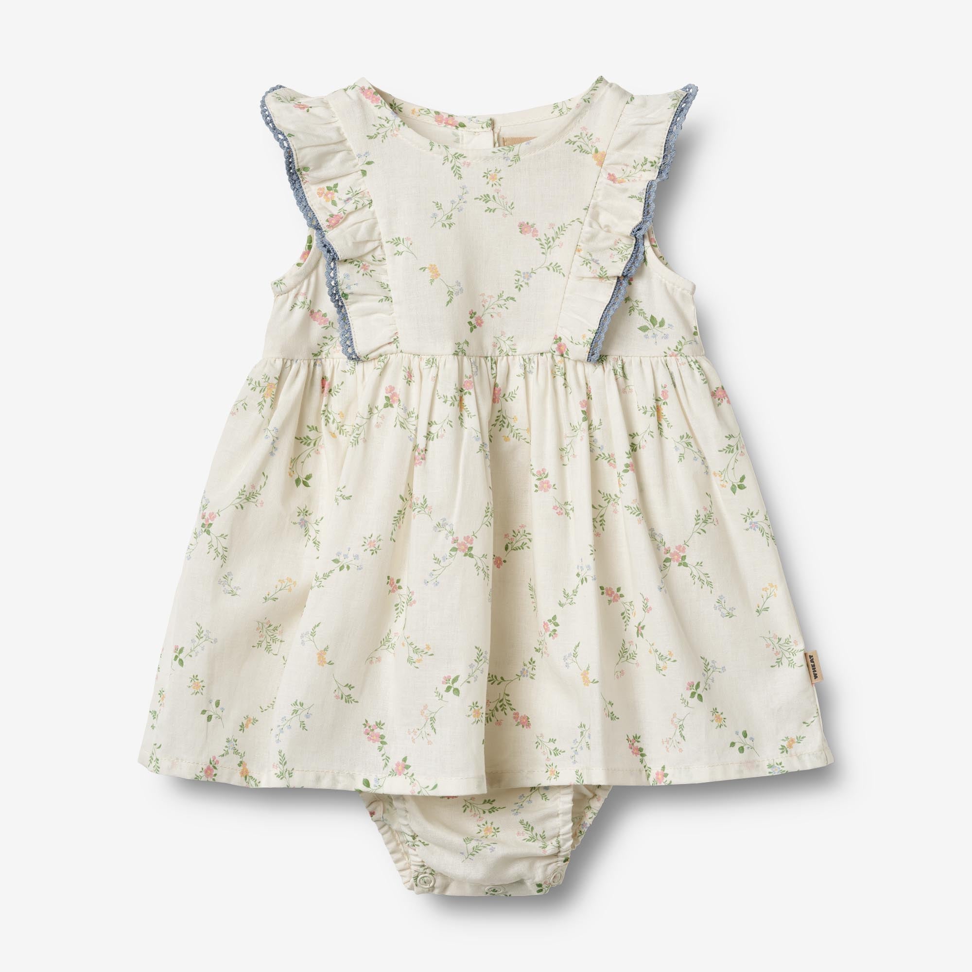 wheat-sofia-bodykleid-ivory-checked-flowers-kleid-mit-body-bio image 1