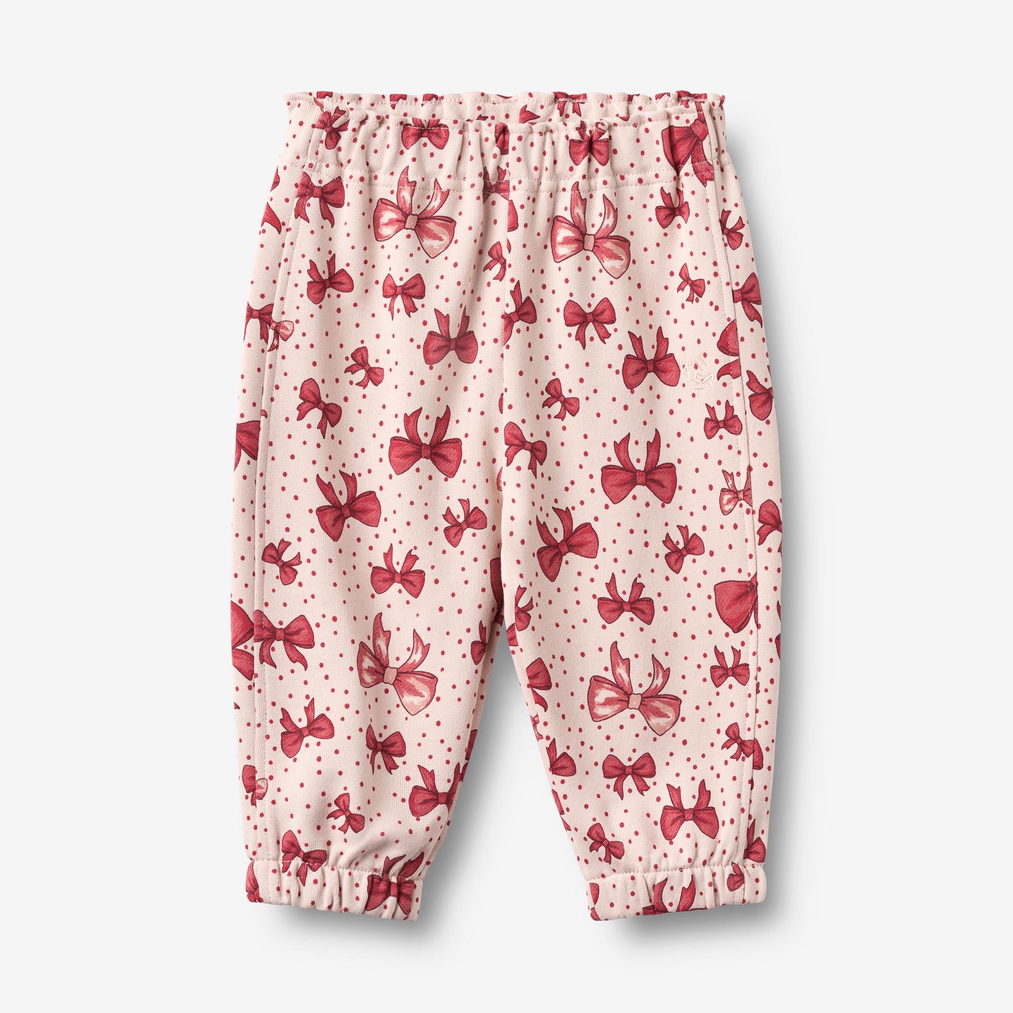 wheat-clothing-sweatpants-cosmo-hose-almond-peach-bows-bio image 1