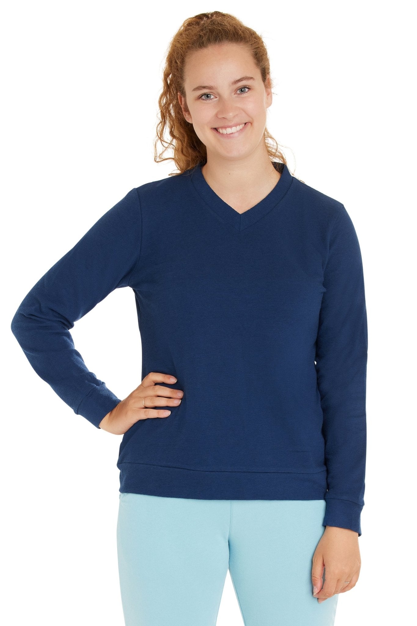 loud-proud-classics-damen-sweat-strukturmuster-lagoon-38-baumwolle image 5
