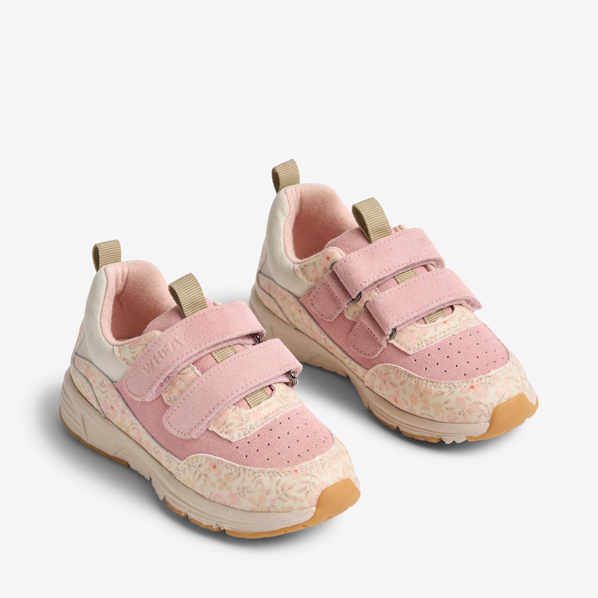wheat-alin-sneaker-coral-flowers-klett-leder image 1