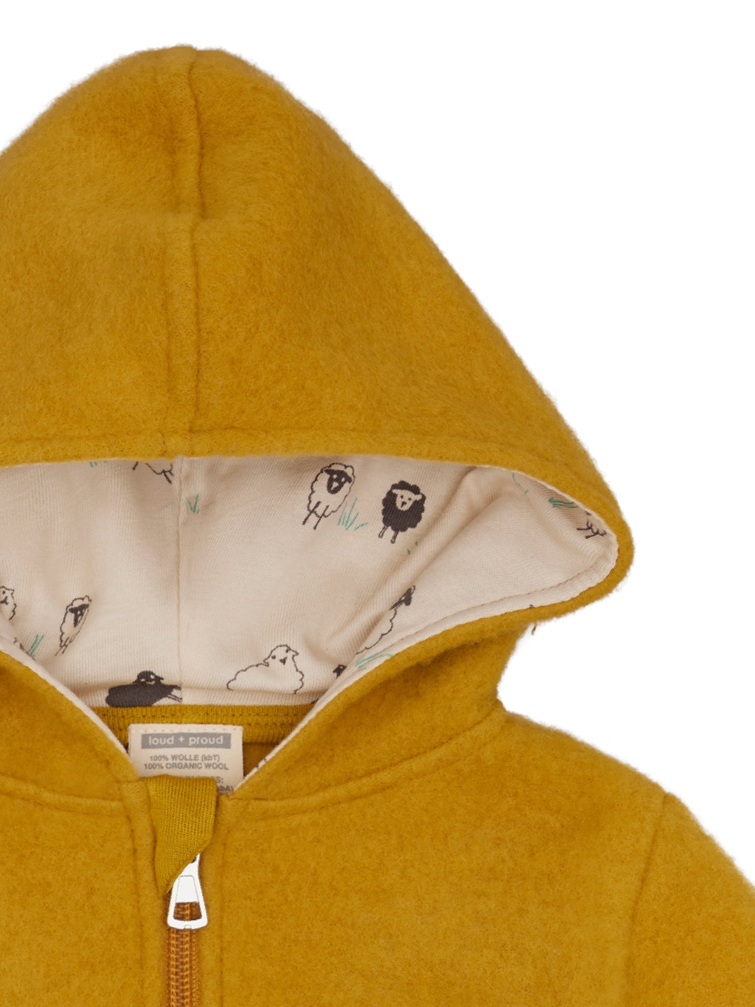 loud-proud-classics-merino-wollfleece-jacke-mit-kapuze-curry image 3