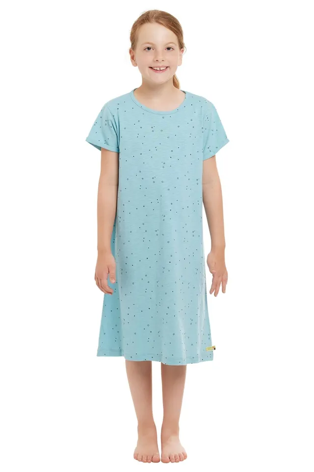 loud-proud-classics-kleid-slub-jersey-druck-kleid-lagoon image 1