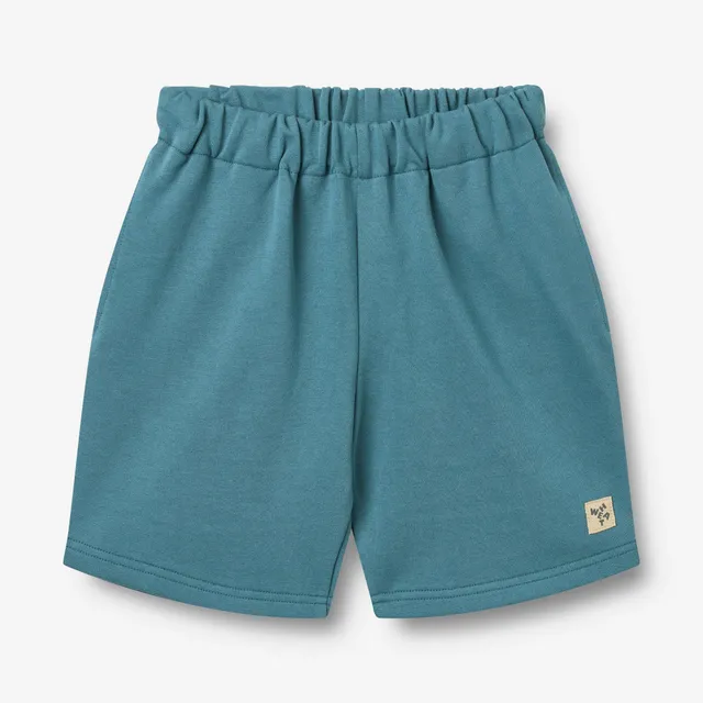 wheat-aksel-sweat-shorts-blue-teal-bio-baumwolle image 1