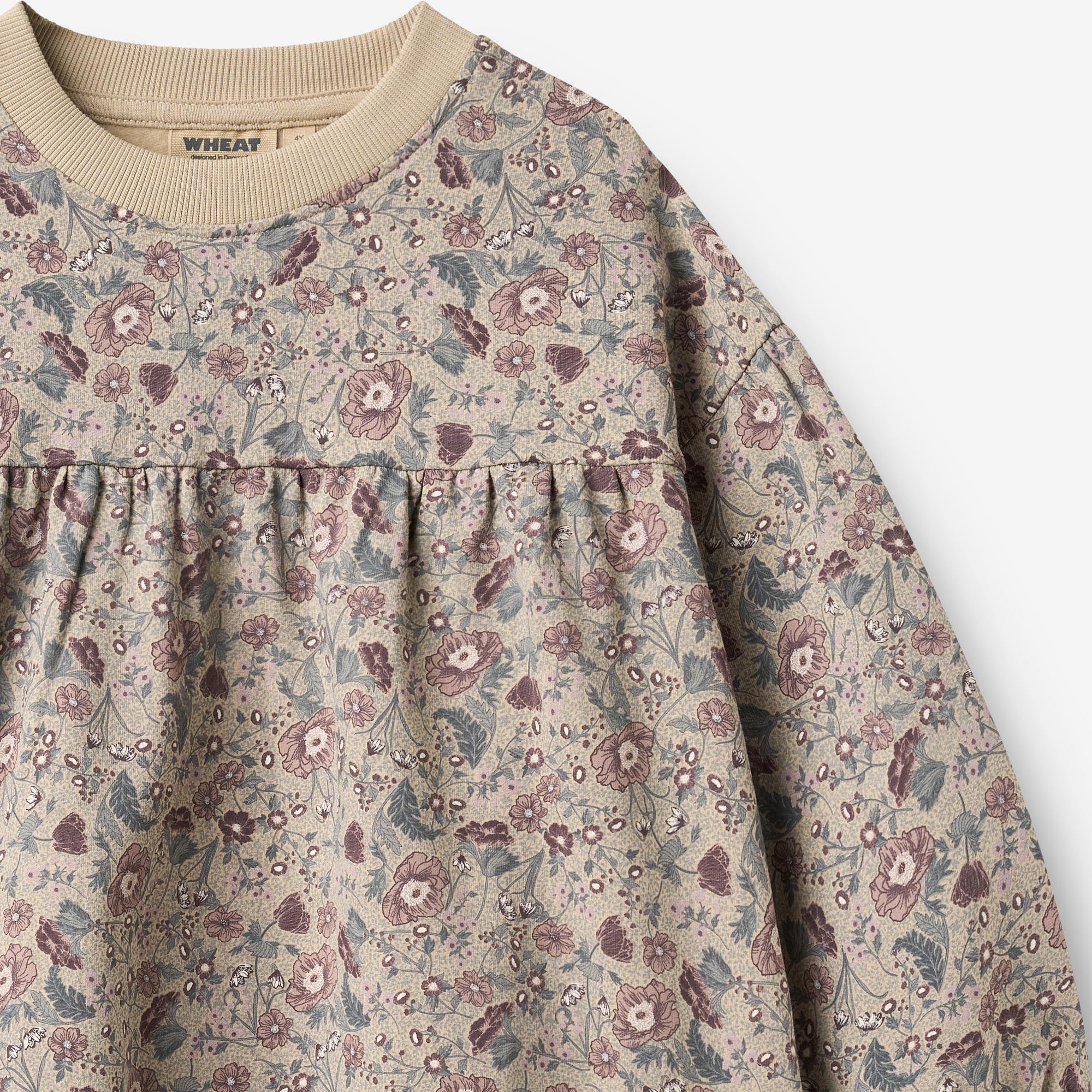 wheat-lilja-sweatkleid-soft-sand-flowers-bio-baumwolle image 3