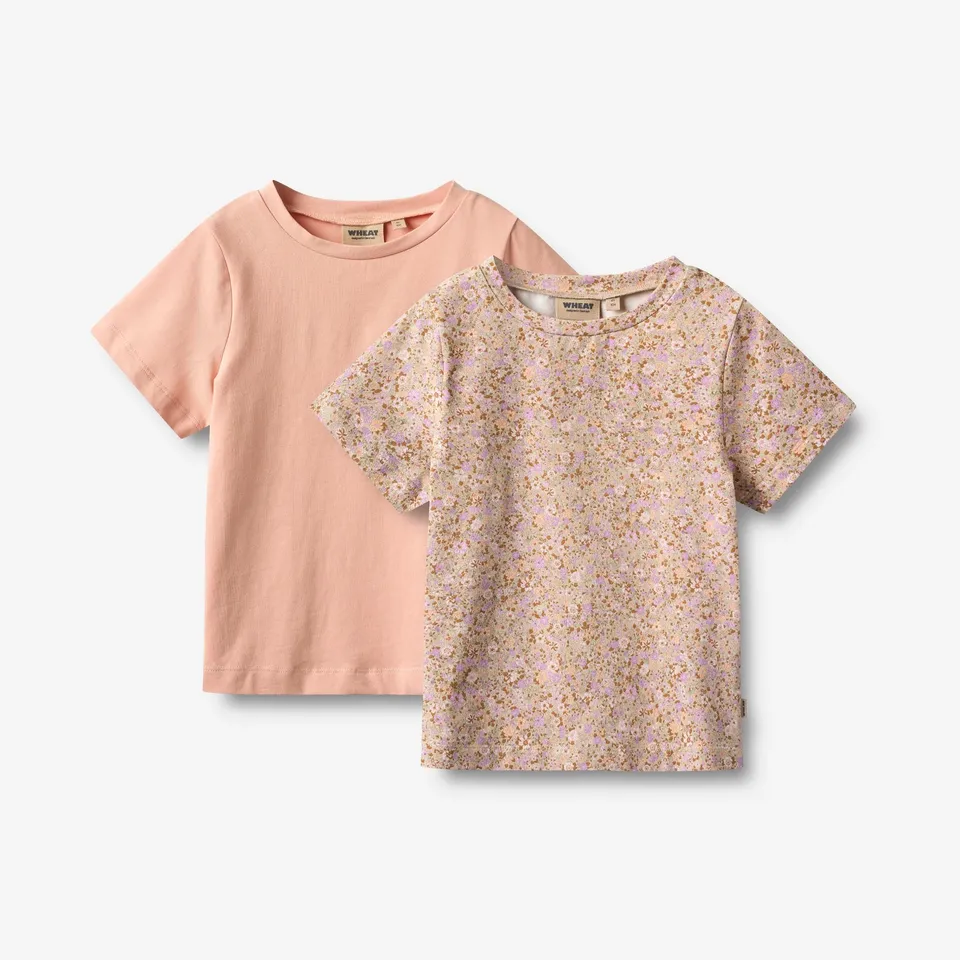 wheat-manna-t-shirt-2er-lila-blumen-bio-m-dchen image 1