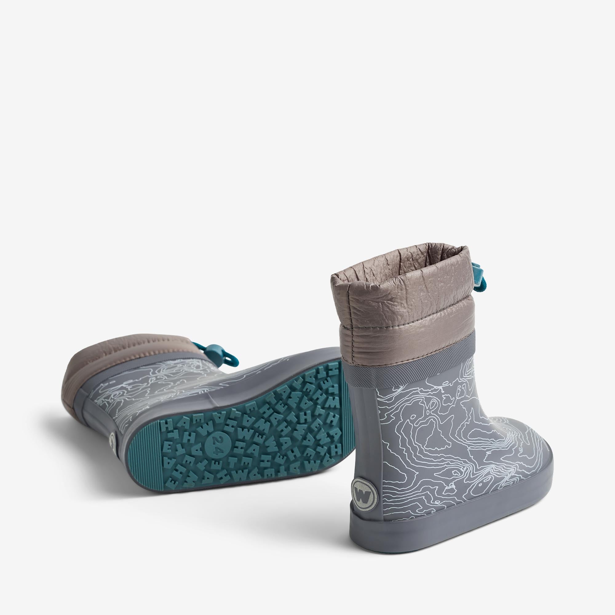 wheat-arden-thermo-gummistiefel-dark-reflective-map-barfuss image 2