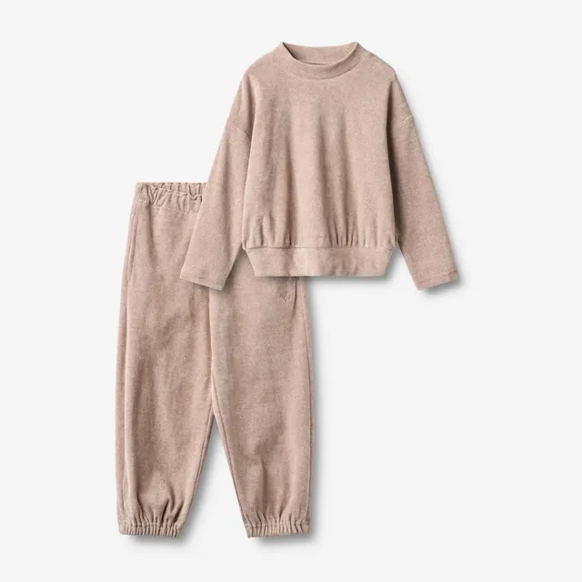 wheat-barbro-set-sweatshirt-hose-bio-melange-rose image 1