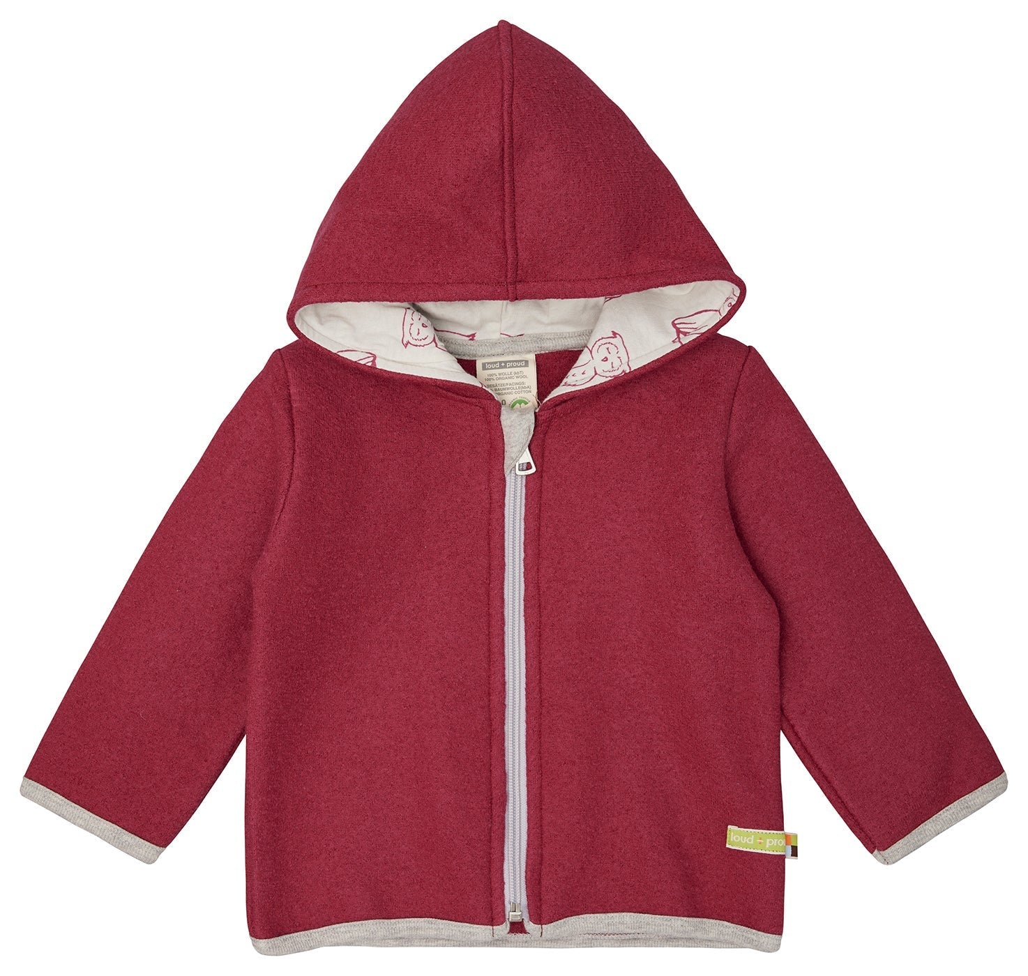 loud-proud-classics-jacke-wollwalk-rouge-kapuzenjacke-98-104 image 1