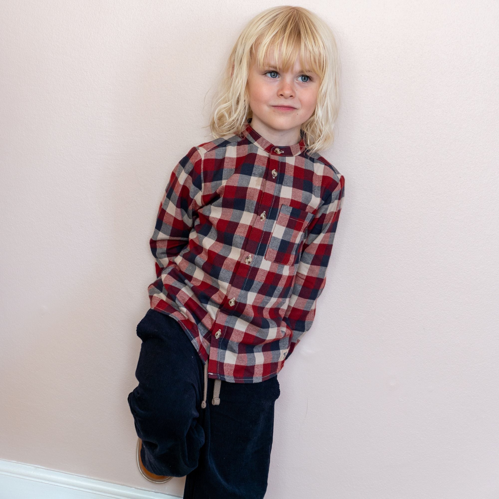 wheat-willum-hemd-red-blue-check-flanell-bio image 2