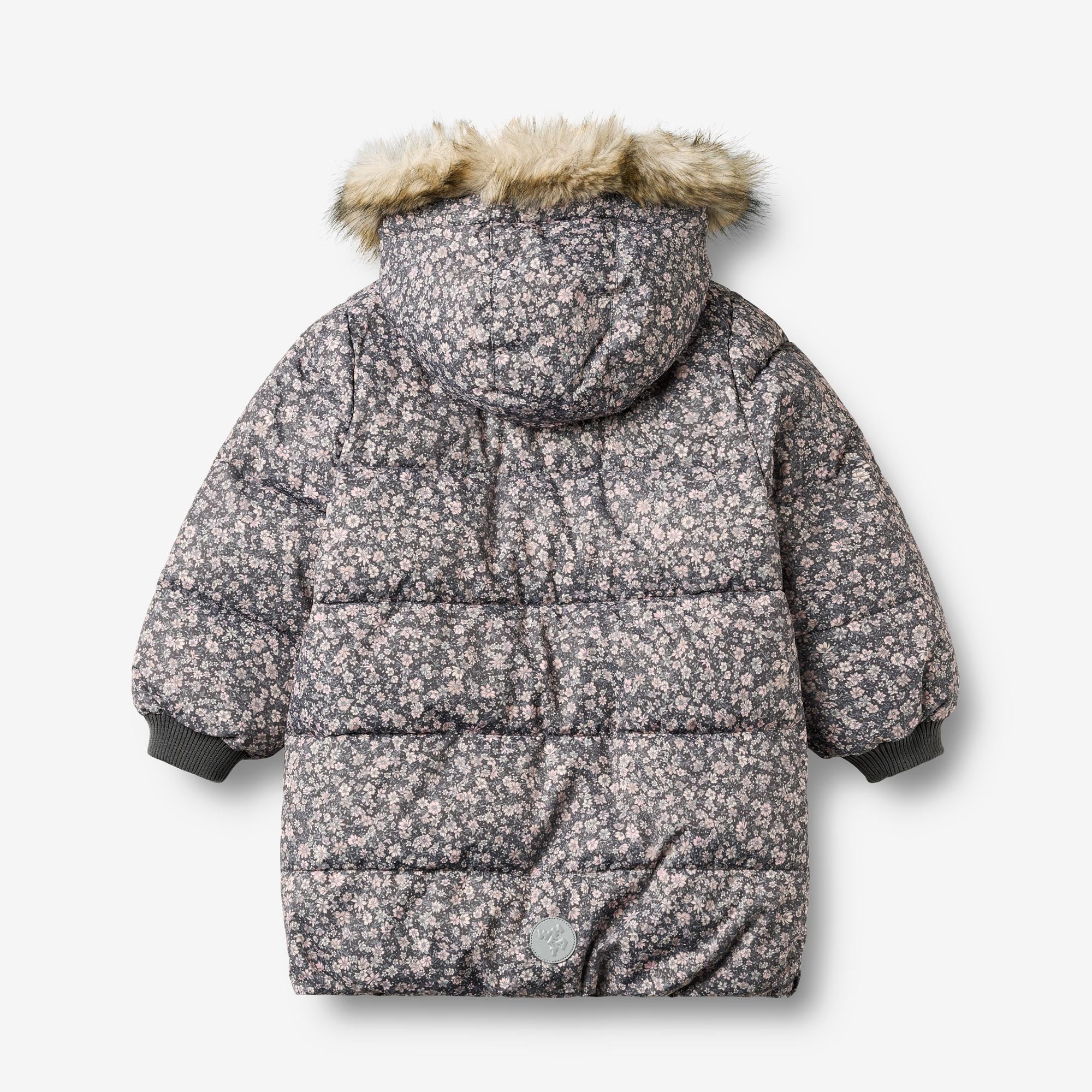 wheat-vinteren-puffer-winterjacke-dark-charcoal-flowers image 2