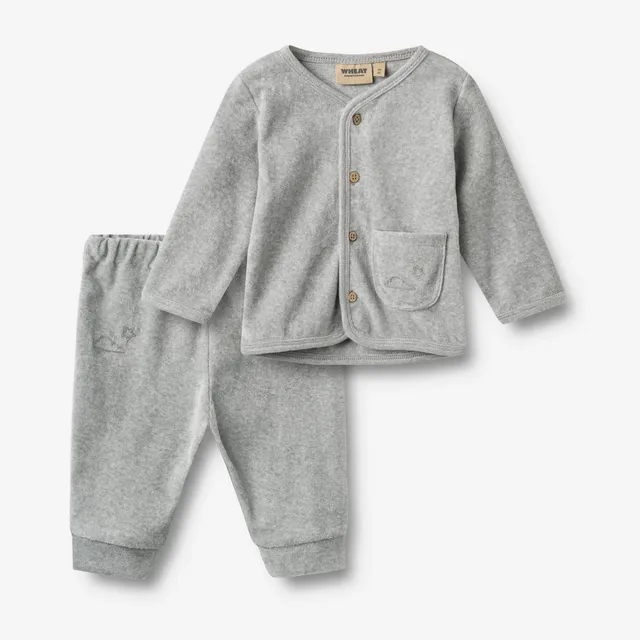 wheat-toto-set-cardigan-hose-melange-grey-bio image 1