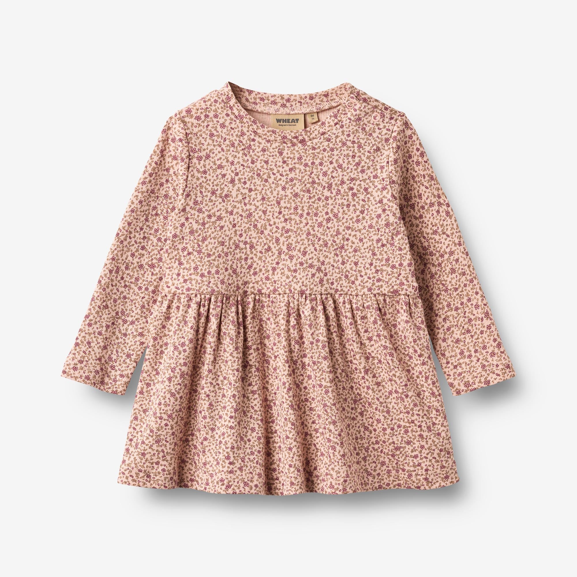 wheat-sessa-jerseykleid-dime-rose-small-flowers-bio image 1