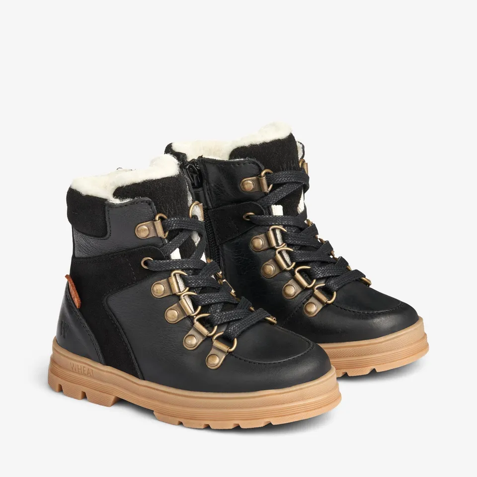 wheat-toni-hiker-tex-winterstiefel-schwarz-wolle-leder image 1