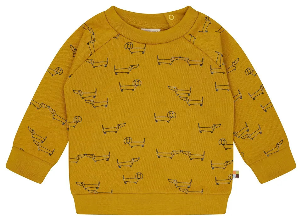 loud-proud-classics-sweatshirt-dackel-kinder-pullover-curry-bio image 1