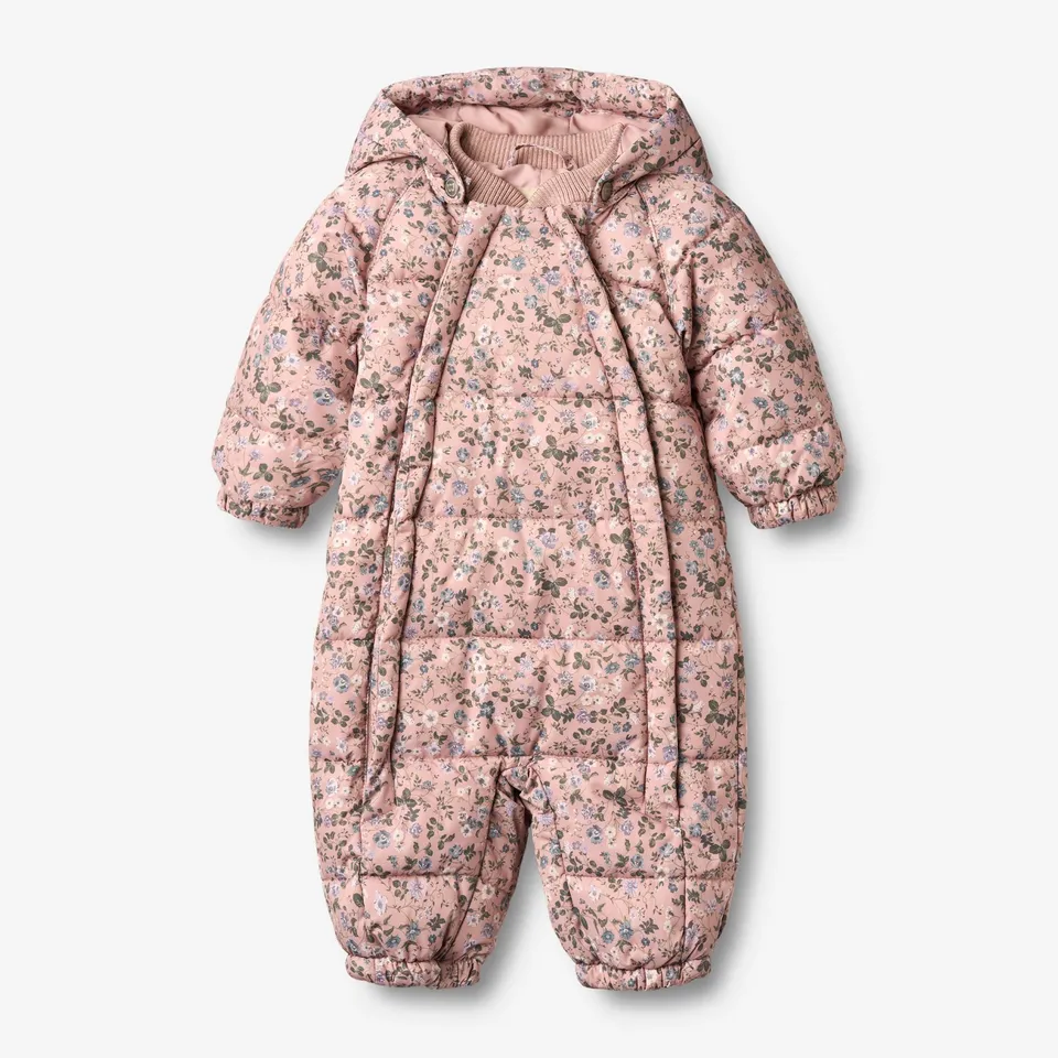wheat-edem-puffer-schneeanzug-rose-powder-flowers-baby image 1