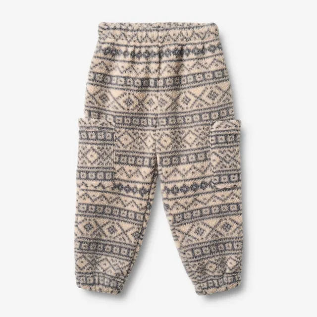 wheat-suun-fleecehose-warm-sand-jacquard-recycling image 1