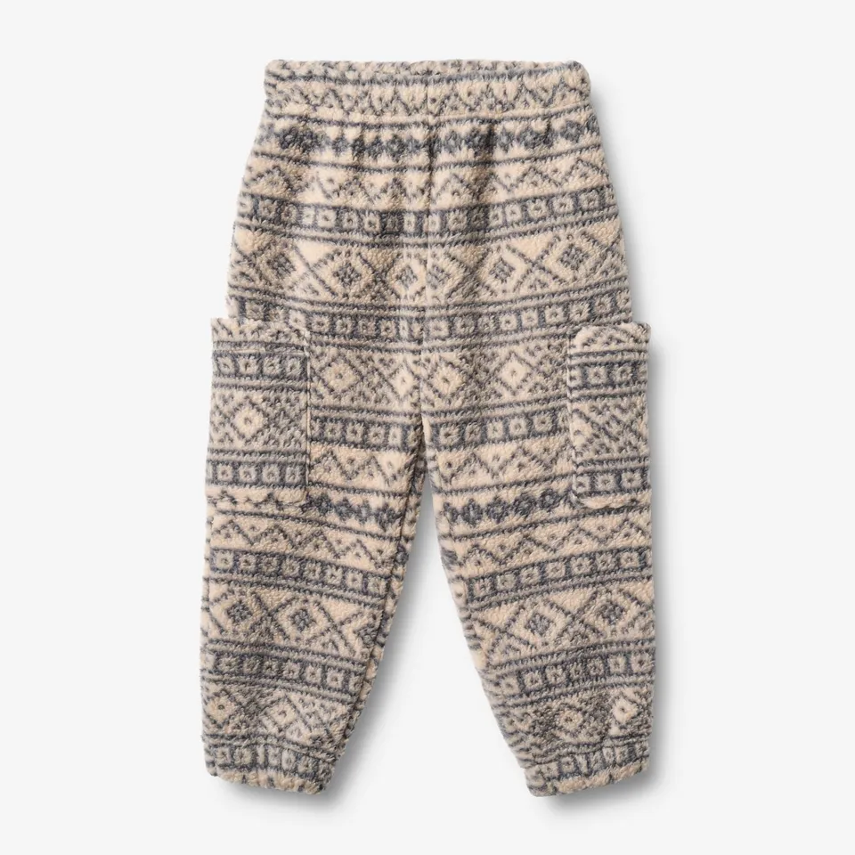 wheat-suun-fleecehose-warm-sand-jacquard-recycling image 1