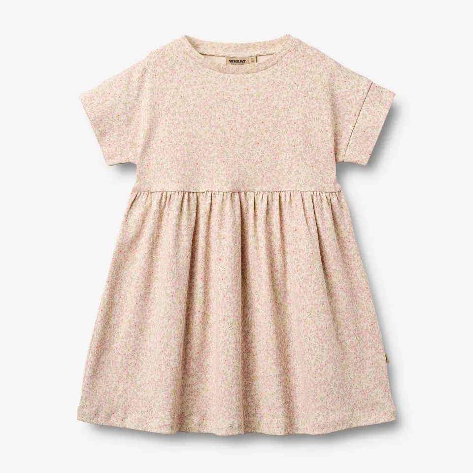 wheat-emilie-jerseykleid-coral-flowers-m-dchen-bio-baumwolle image 1