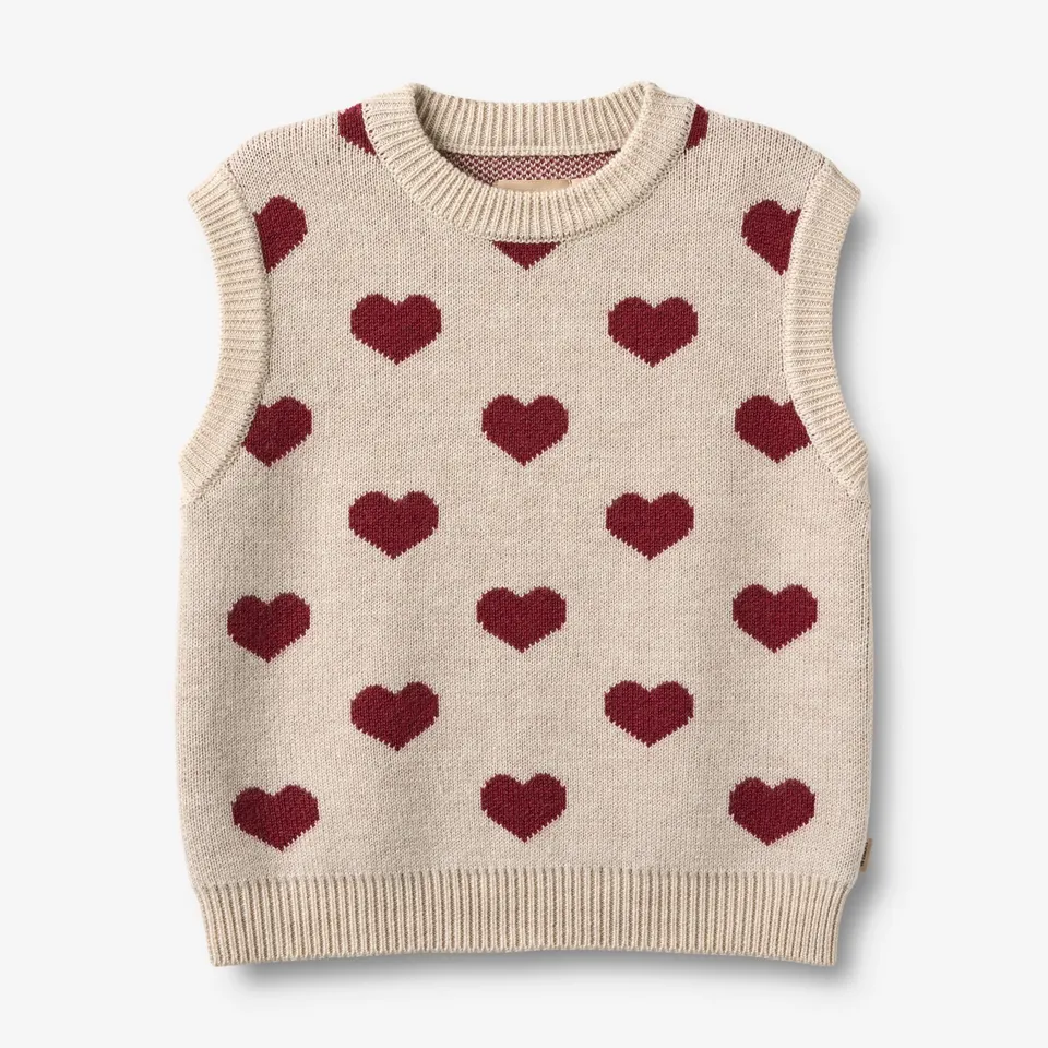 wheat-gaby-strickweste-offwhite-melange-merinowolle image 1
