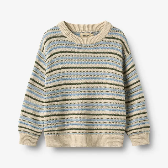 wheat-harlow-jacquard-pullover-offwhite-bio-baumwolle-kinder image 1