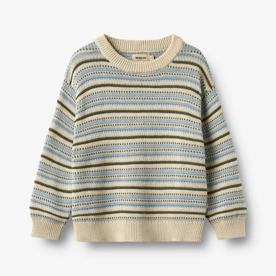 wheat-harlow-jacquard-pullover-offwhite-bio-baumwolle-kinder image 1