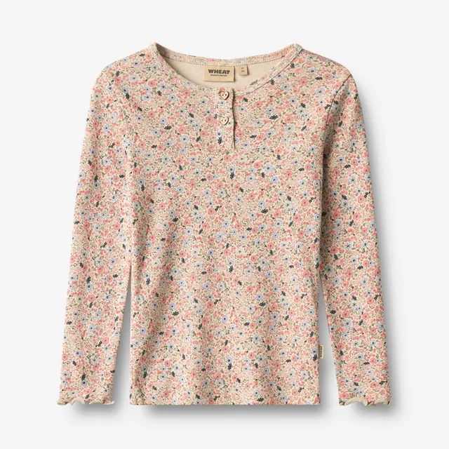 wheat-eja-langarmshirt-grey-cloud-flowers-bio-baumwolle image 1