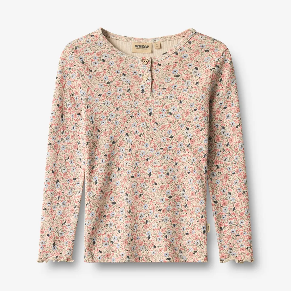 wheat-eja-langarmshirt-grey-cloud-flowers-bio-baumwolle image 1