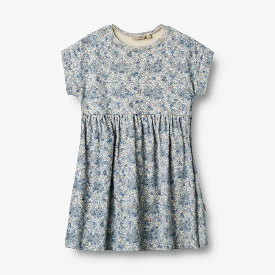 wheat-emilie-jerseykleid-blue-summer-flowers-bio-baumwolle image 1