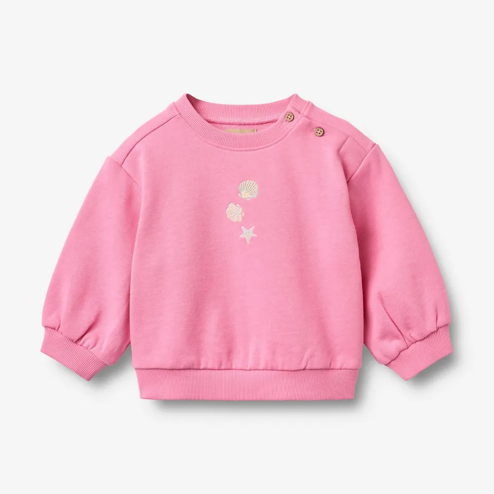 wheat-eliza-sweatshirt-pink-bio-baumwolle-baby-langarm image 1
