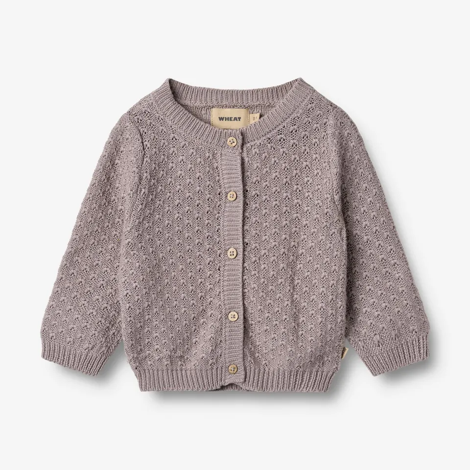 wheat-magnella-strickjacke-dusty-purple-bio-baumwolle-baby image 1