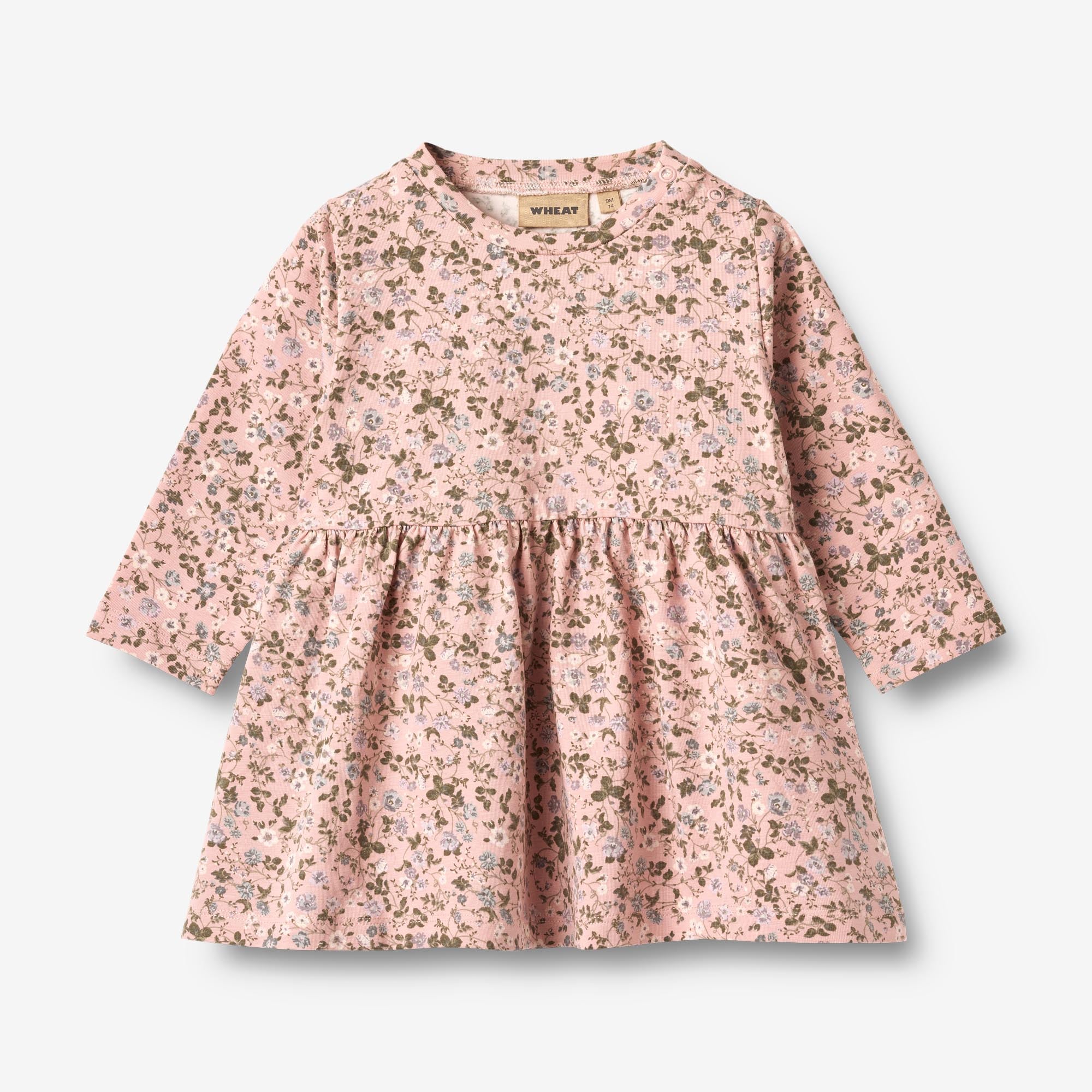 wheat-sessa-jerseykleid-l-s-kleid-rose-powder-flowers-bio image 1