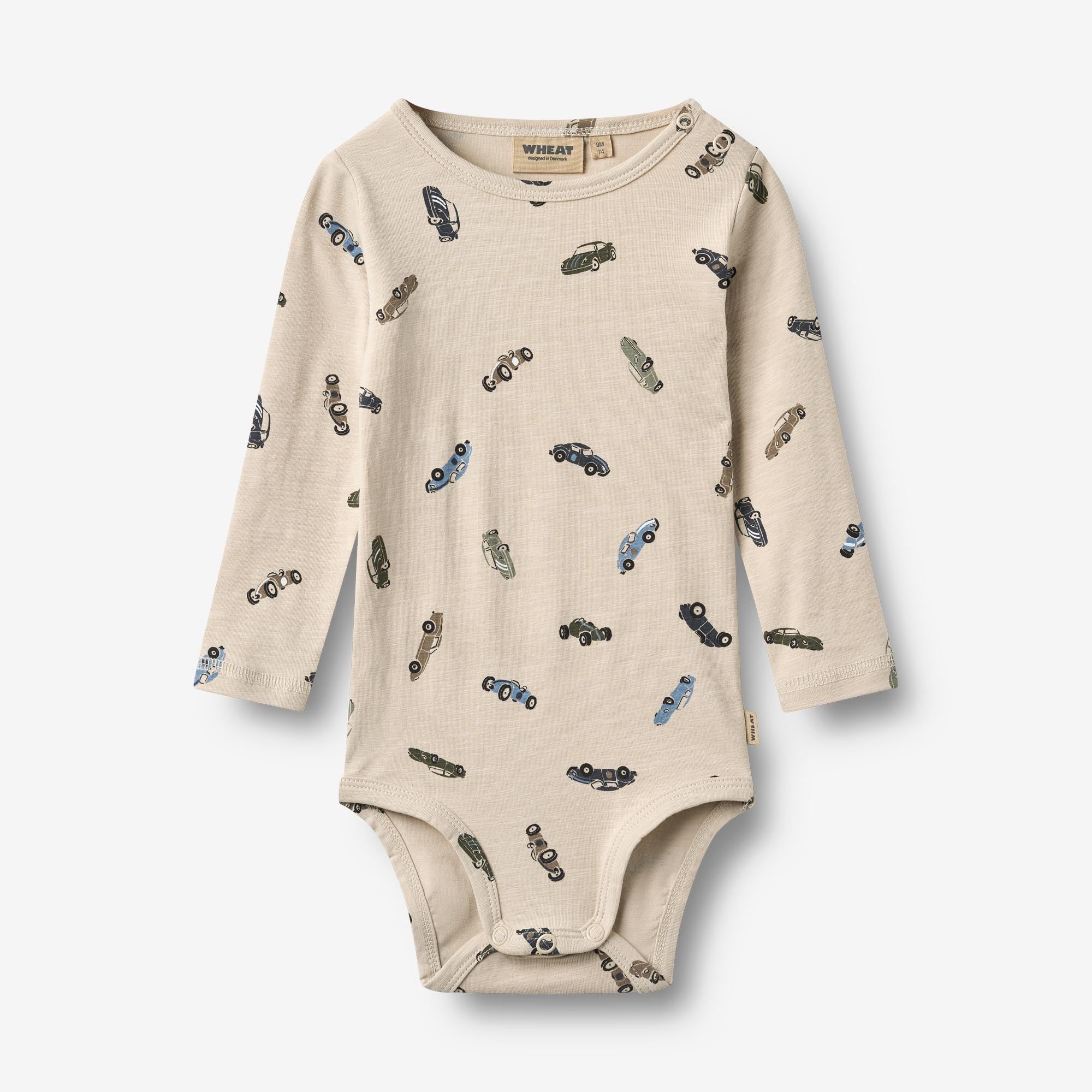 wheat-freddie-body-l-s-babybody-cars-bio-baumwolle-langarm image 1
