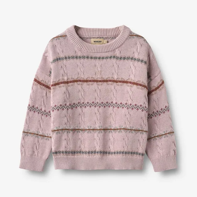 wheat-jacquard-knit-harper-pullover-soft-lilac-bio-baumwolle image 1