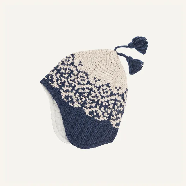 finkid-husky-peppi-beanie-navy-offwhite-gr-m-norwegermuster image 1