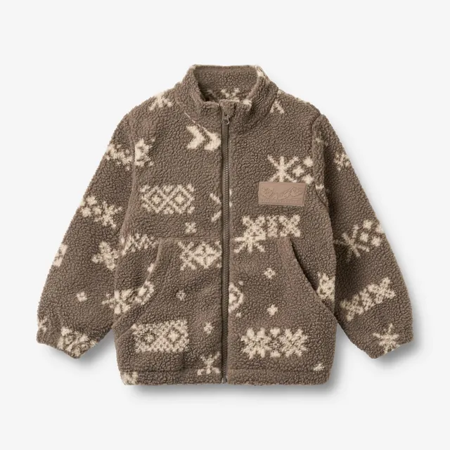 wheat-helge-fleecejacke-dry-wood-jacquard-recycling image 1