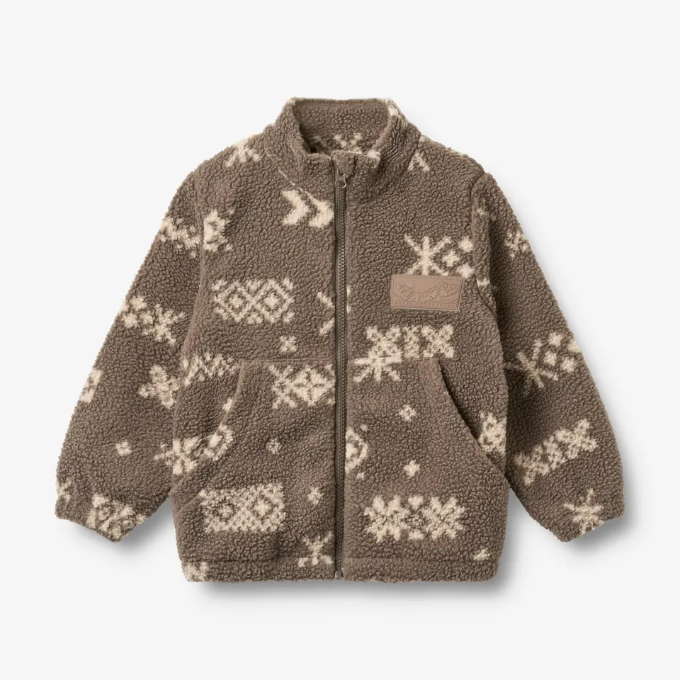 wheat-helge-fleecejacke-dry-wood-jacquard-recycling image 1