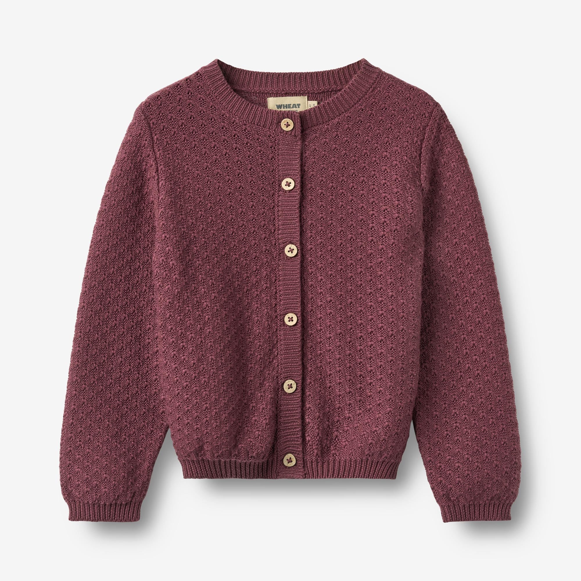 wheat-magnella-strickjacke-eggplant-m-dchen-bio-cardigan image 1