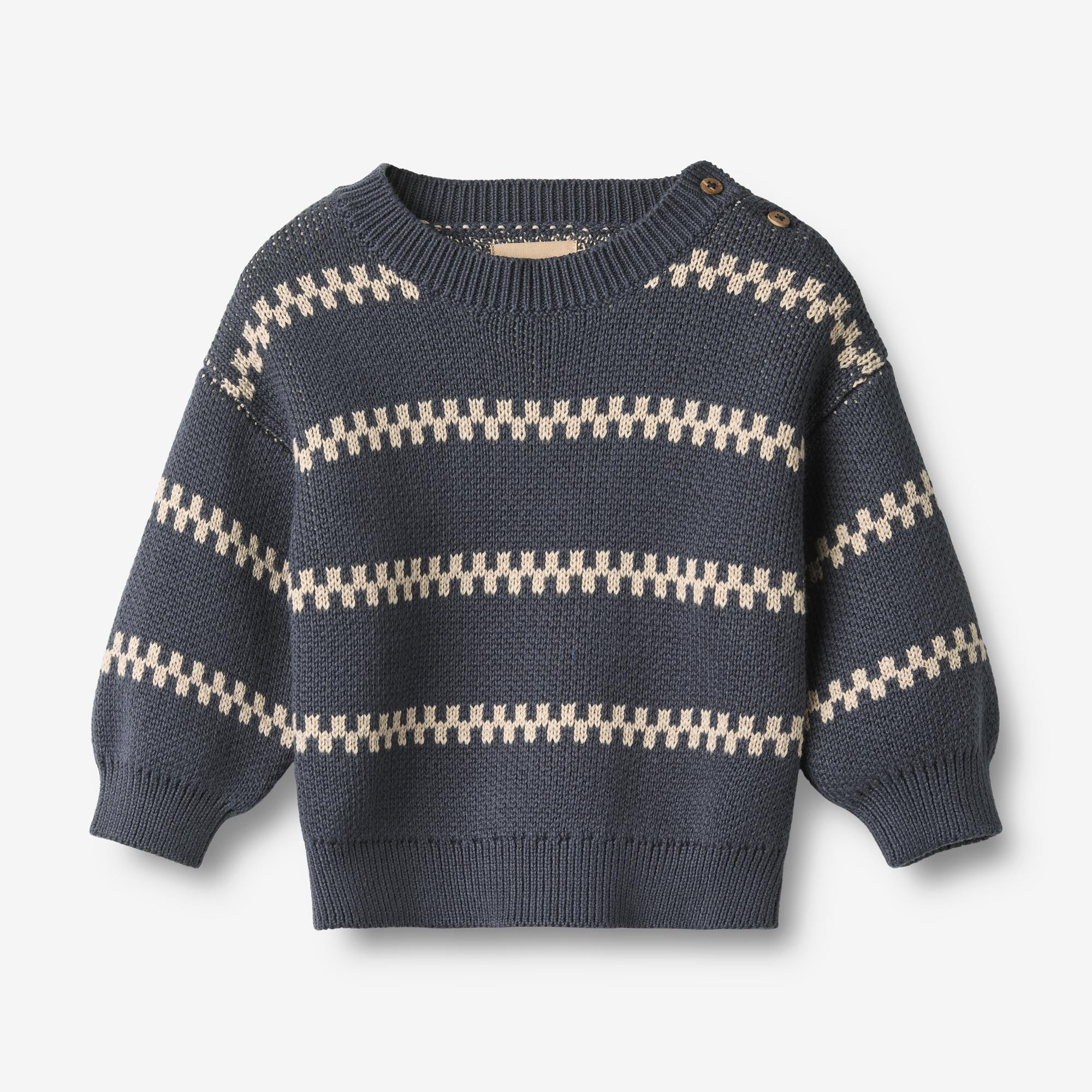 wheat-harlow-pullover-baby-greyblue-jacquard-bio image 1