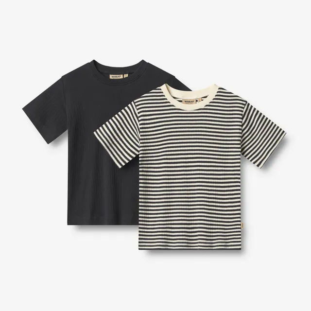 wheat-fabian-t-shirt-2er-navy-rib-stripe-bio image 1