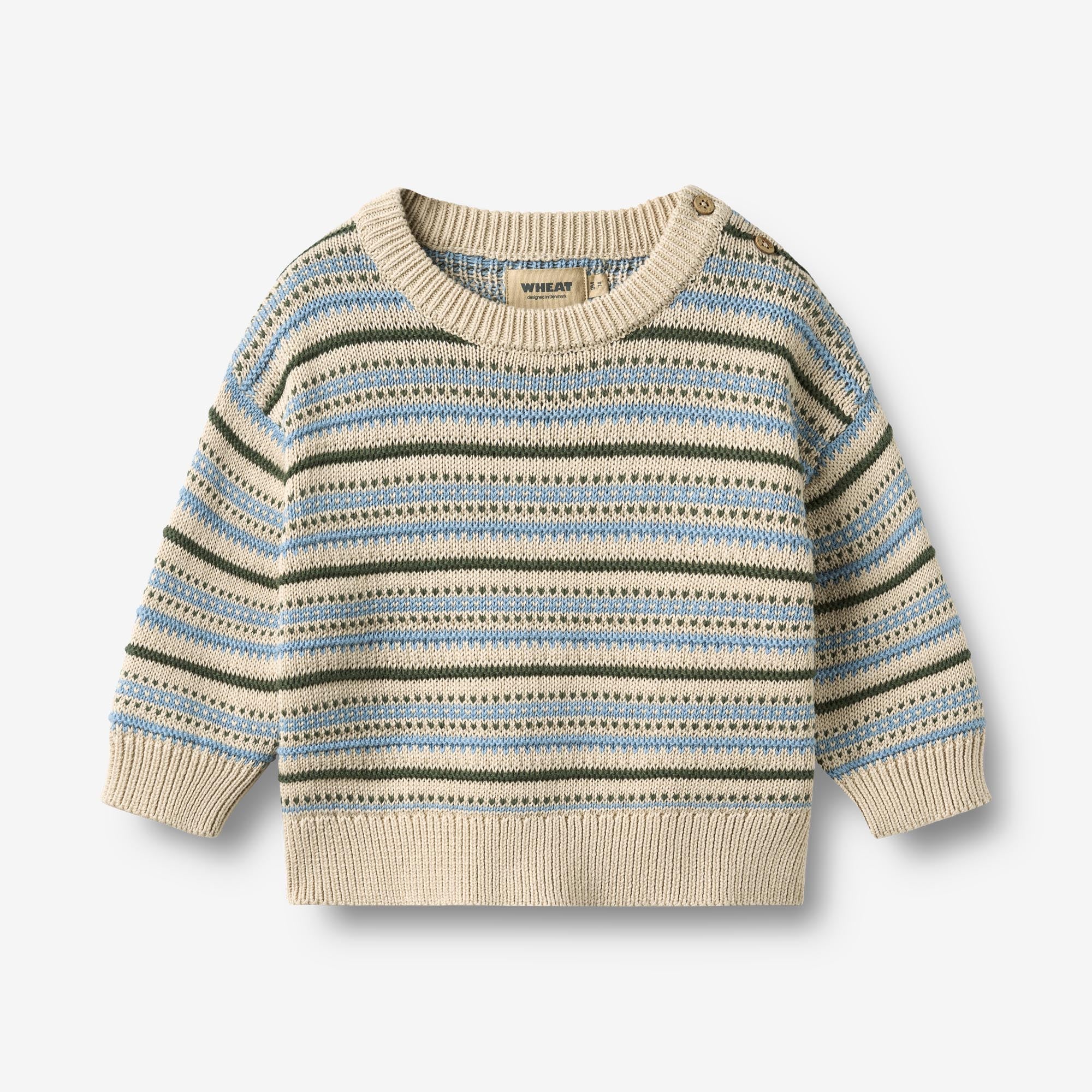 wheat-harlow-pullover-offwhite-jacquard-bio-baumwolle image 1