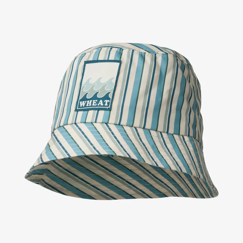 wheat-tilo-badge-bucket-hat-aqua-stripe-sonnenschutz image 1