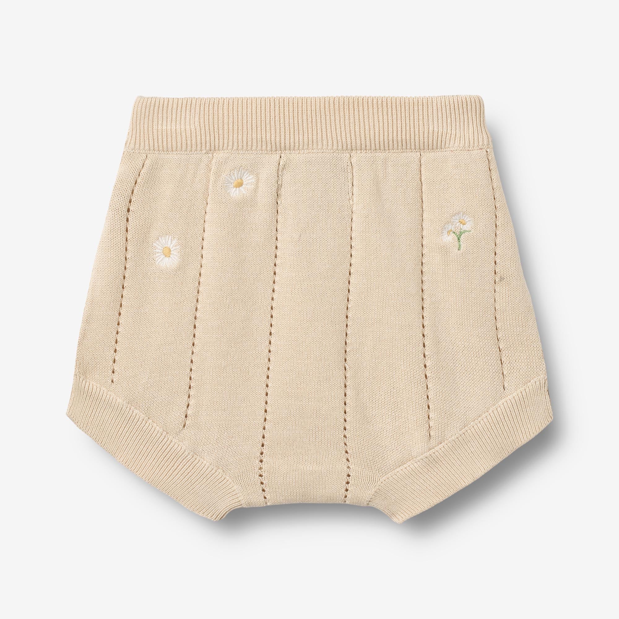 wheat-dua-shorts-sandshell-white-flowers-baby image 2
