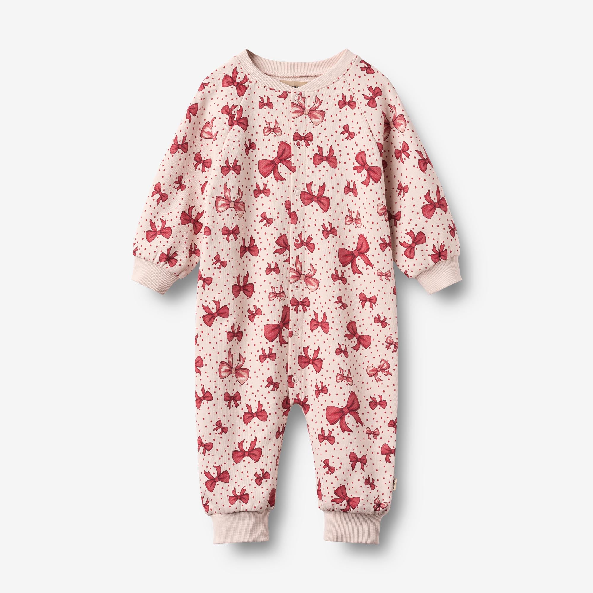 wheat-lilo-langarm-strampler-almond-peach-bows-bio image 1