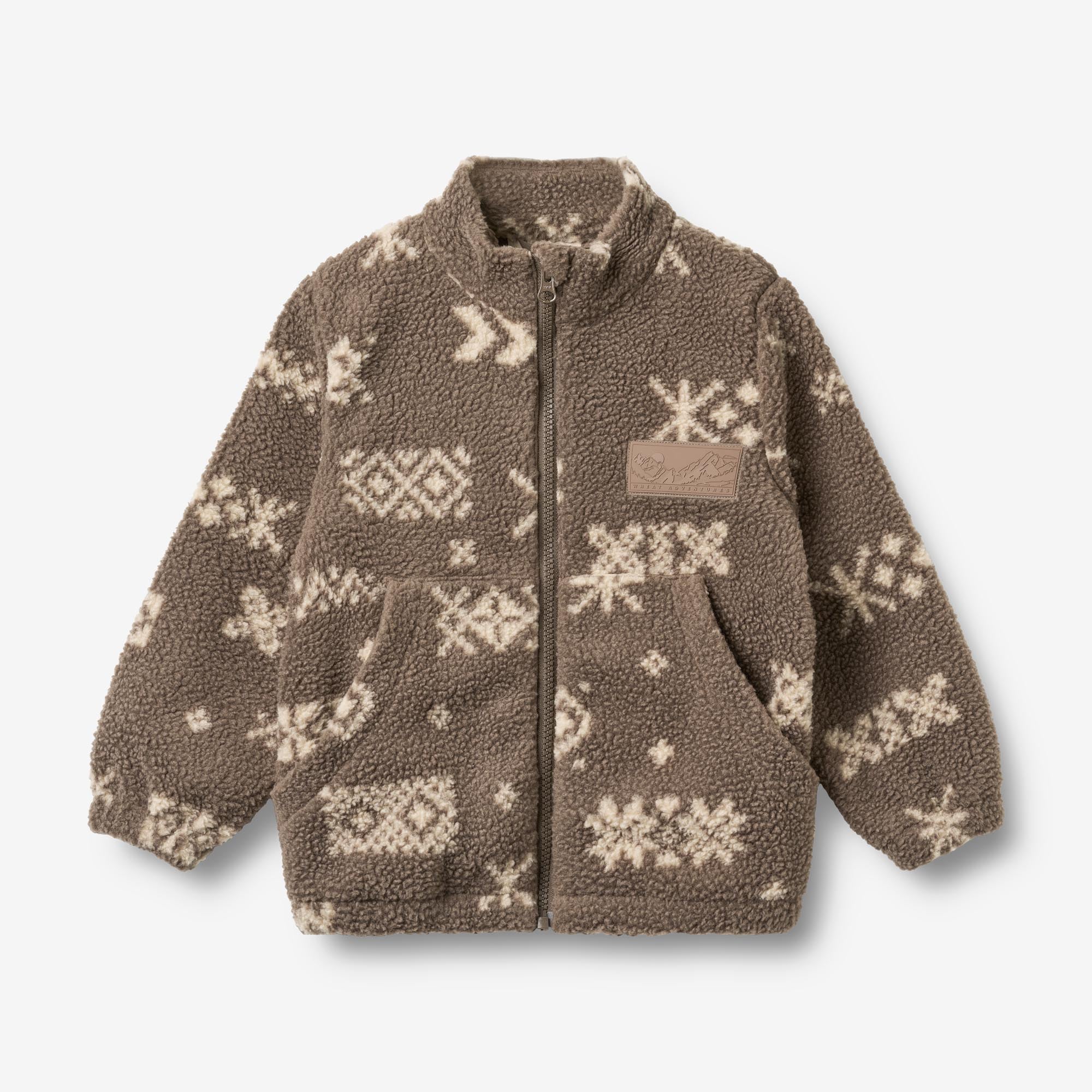 wheat-helge-fleecejacke-dry-wood-jacquard-recycling image 1