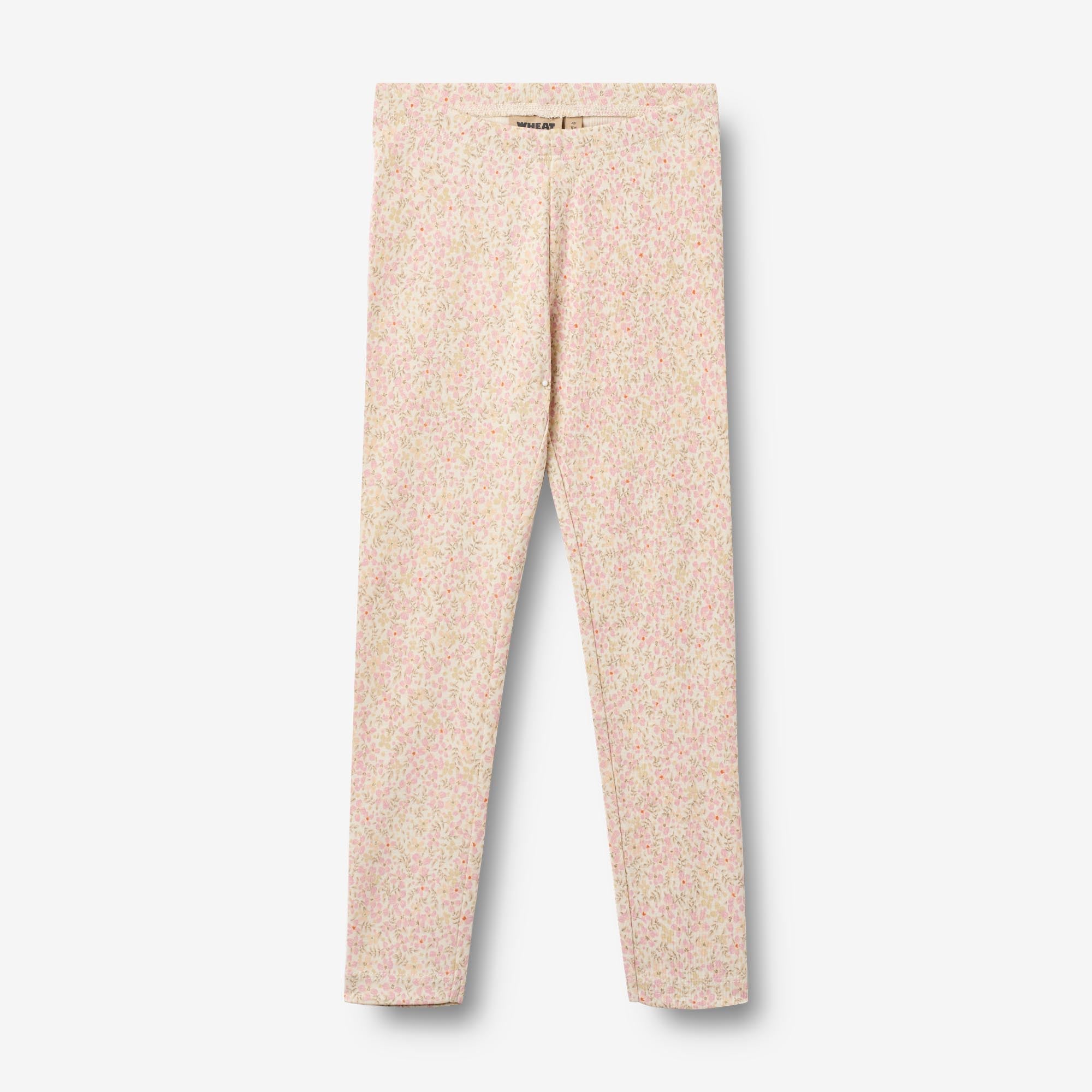 wheat-jules-jersey-leggings-coral-flowers-bio-baumwolle image 1
